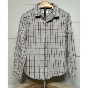 Dadati Boys Cotton Long Sleeve Shirt With Wood Buttons Size 8